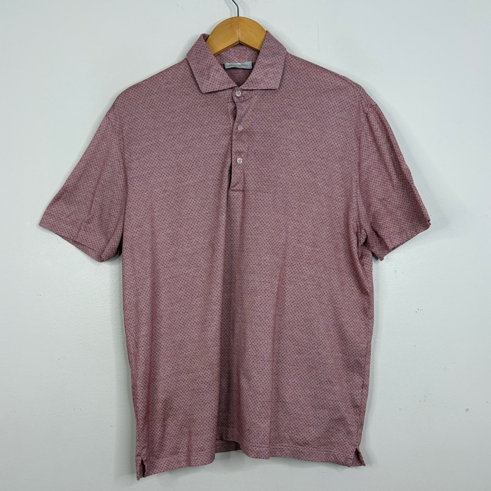Gran Sasso Men's Pink Micro-Pattern Polo